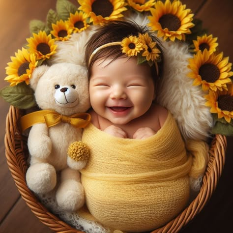 Newborn Sunflower Photoshoot, Born Baby Photos, Newborn Niece, Cute Clip Art, Baby Photoshoot Ideas, Sweet As Honey, Newborn Baby Photoshoot, Baby Picture Ideas, Baby Boy Photography