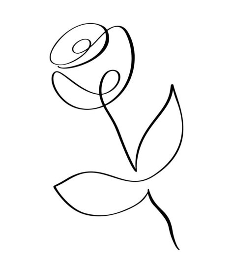 Vector Hand Drawn One Line Art Drawing of Flower Rose. Minimalist Trendy Contemporary Floral Design Perfect for Wall Art, Prints, Social Media, Posters, Invitations, Branding Design Hand Drawing Flower, One Line Drawing Easy, Simple One Line Drawings, Line Art Rose, Rose Drawings, Rose Minimalist, Contemporary Floral Design, Social Media Posters, Wire Knitting