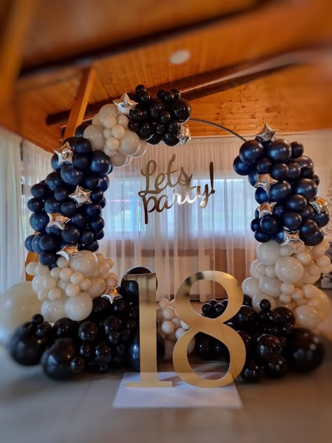 #party #balloons #partyballoons  #diy #balloonsdecor #balloongarland #2023decortrends #balloonstylist #balloonbouquet #eighteenparty🔞 #balloongarland #balloons #party #decoration #ideas #inspo #photo #partydecorations #partydecor #balloonarch #balloonbouquet #balloonwall #balloon #girlparty #girlpartyideas #happybirthdaytoyou 
#party #balloons #partyballoons #balloonsdecor #balloonstylist Ballon Arch Moon And Stars, Navy And Silver Balloon Arch, Navy Blue Silver And White Party Decor, Navy Blue Black And White Party Decor, Gold Silver And Navy Blue Party Decorations, Midnight Blue Decorations Party, Navy Blue And Black Party Decorations, Navy Blue And Gold Theme Birthday Party, Navy Blue Themed Birthday Party