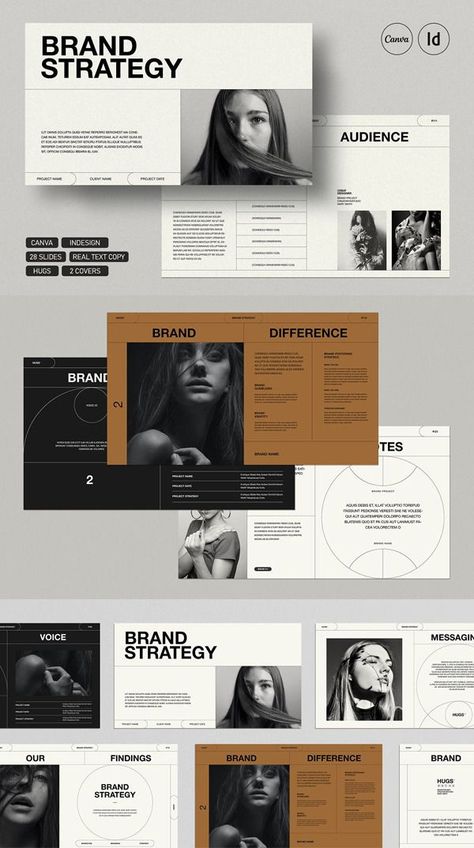 HUGS Brand Strategy Digital Marketing Strategy Template, Brand Guidelines Design, Branding Guide, Brand Identity Guidelines, Guideline Template, Brand Guidelines Template, 포트폴리오 레이아웃, Visual Strategy, Presentation Design Layout