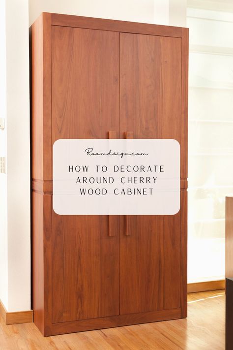 Learn step by step how to decorate around cherry wood cabinet. Cherry Wood Furniture Bedroom, Paint Color Ideas For Kitchen, Cherry Wood Office, Tv Area Ideas Living Room, Color Ideas For Kitchen, Wall Paint Color Ideas, Wood Furniture Bedroom, Kitchen With Cherry Cabinets, Best Wall Colors