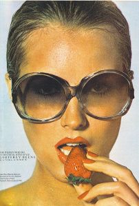 geoffrey beene sunglasses ad-vogue june 1977, 1970s sunglasses, vintage Eyewear Ad, 1970s Sunglasses, 70s Sunglasses, Patti Hansen, Retro Eyewear, Fashion 70s, Lauren Hutton, Big Sunglasses, Geoffrey Beene