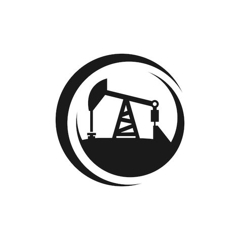 Vector industry icon logo. oil productio... | Premium Vector #Freepik #vector #oil-platform #oil-rig #petroleum-industry #oil-industry Petroleum Logo, Oil Company Logos, Industrial Logo, Oil Logo, Petroleum Engineering, Oil Platform, Ad Poster, Company Logos, Industry Logo