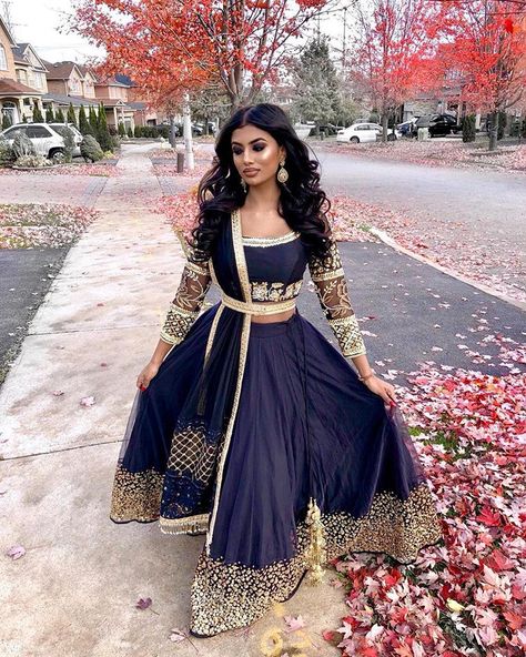 @krishkreations in our black and gold lengha choli Outfit details: Lengha : Net with sequins on bottom Blouse : Raw silk and net with hand… Blue Lengha, Diwali Fashion, Dresses Sparkle, Diwali Dresses, Diwali Outfits, Trendy Outfits Indian, Punjabi Outfits, Red Lehenga, Indian Bridal Outfits