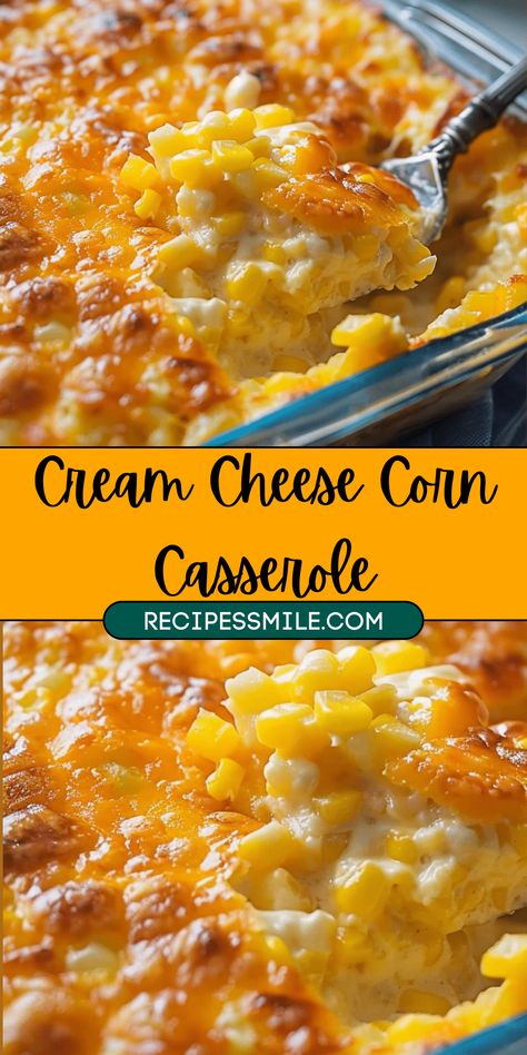 Indulge in the creamy goodness of Cream Cheese Corn Casserole, a delectable side dish that’s perfect for any occasion. This easy-to-follow recipe combines the richness of cream cheese, the sweetness of corn, and the sharpness of cheddar cheese for a mouthwatering culinary experience. Corn Casserole With Cream Cheese, Creamy Cheesy Corn, Cream Cheese Corn Casserole, Corn Cream Cheese, Casserole With Cream Cheese, Cheesy Corn Casserole, Corn Cream, Veggie Casseroles, Creamy Corn Casserole