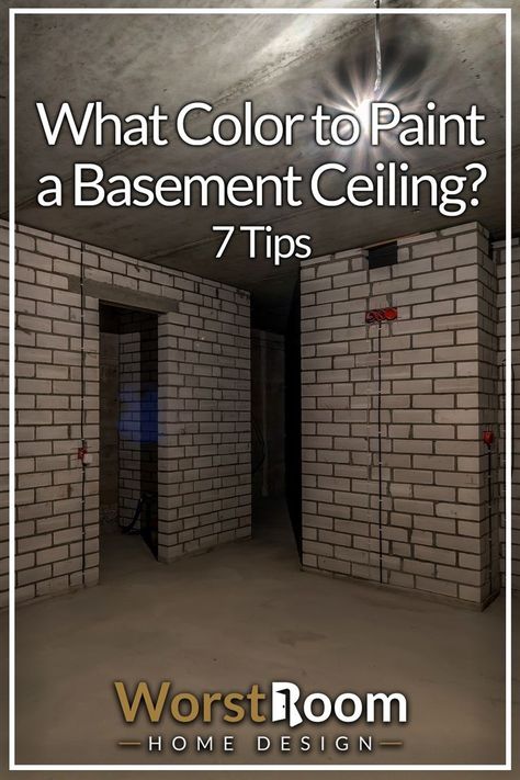 What Color To Paint a Basement Ceiling? 7 Tips Best Color To Paint Exposed Basement Ceiling, Painting Open Ceiling Basement, Painting A Basement Ceiling, Painted Basement Ceiling Ideas, Exposed Basement Ceiling Painted White, Brown Painted Basement Ceiling, Basement Ceiling Color Ideas, White Painted Basement Ceiling, Basement Ceiling Ideas Inexpensive Diy