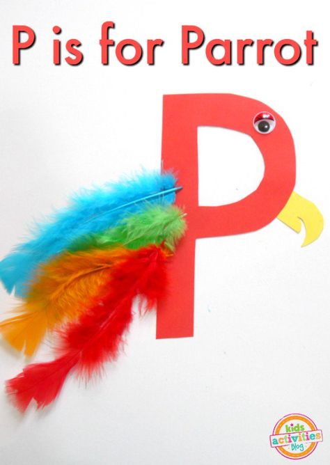 p is for parrot craft – Kids Activities Blog P Crafts For Preschoolers, Letter P Crafts For Preschoolers, Letter P Craft For Preschoolers, Letter P Craft, P Craft, Letter P Crafts, Parrot Craft, Preschool Letter Crafts, Alphabet Crafts Preschool