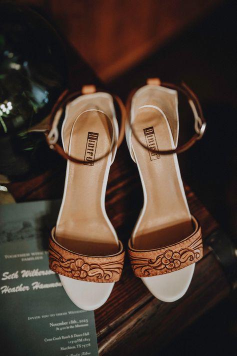 Tooled Leather Heels Wedding, Tooled Leather Heels, Western Wedding Heels, Western Wedding Shoes, Rustic Wedding Shoes, Western Wedding Decorations, Wedding Shoes Boots, Wedding Shoes Vintage, Western Themed Wedding