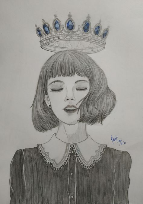 Queen Crown Drawing Sketch, Crown Sketch Queen, Crown Illustration Queen, Queen Sketch Drawing, Crown Drawing Sketches, Queen Drawing Reference, Queen Crown Drawing, Princess Crown Drawing, Artist Diary