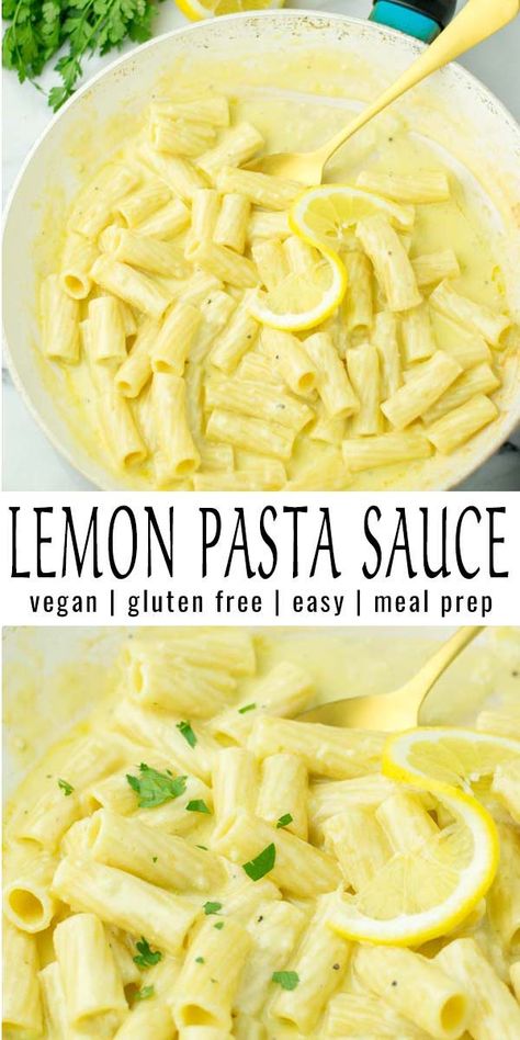 This Lemon Pasta sauce is super easy to make and seriously so delicious! So amazing over your favorite pasta and no one would guess it is vegan, dairy free and even gluten free. Delicious for lunch, dinner, mealprep that the whole family will love including picky kids! #vegan #dairyfree #glutenfree #contentednesscooking #vegetarian #lemonpasta #lemonpasta #mealprep #comfortfood #kidsmeals #familydinner Lemon Pasta Sauce, Coconut Noodles, Contentedness Cooking, Pasta With Lemon Sauce, Coconut Broth, Resep Pasta, King Oyster, Vegan Ramen, Oyster Mushrooms