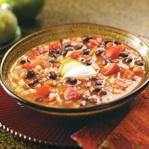 Southwest Black Bean Soup Recipe Black Bean Soup Recipe, Bean Soup Recipes, Black Bean Soup, Rice Soup, Bowl Of Soup, Soup And Sandwich, Healthy Soup Recipes, Bean Soup, Healthy Soup