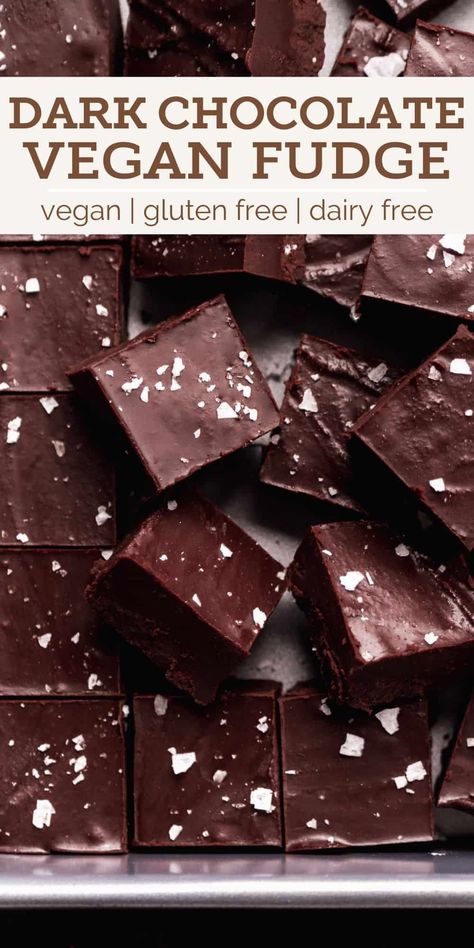 Dark Chocolate Fudge Recipe, Dairy Free Fudge, Dark Chocolate Sea Salt, Gluten Free Dairy Free Dessert, Healthy Dark Chocolate, Vegan Fudge, Dark Chocolate Fudge, Fudge Recipes Chocolate, Peach Recipes