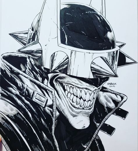 Batman Who Laughs Sketch, Batman Who Laughs Drawing, Birthday Drawings, Batman Art Drawing, Ryan Ottley, Batman Who Laughs, Joker Drawings, Joker Comic, Batman Drawing