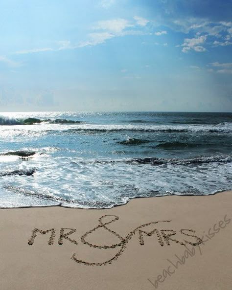 Mr. & Mrs. Sand Writing Beach Wedding Gift by BeachBabyKisses Sand At The Beach, Sand Writing, Beach Wedding Gifts, Dream Beach Wedding, Beach Wedding Photography, Beach Wedding Photos, Bohol, Dream Beach, Wedding Wishes