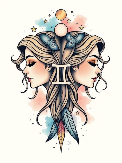 Discover stunning Gemini tattoo ideas that beautifully capture the essence of this dual-natured sign, but which design will resonate with your spirit? Gemini Art Goddesses, Gemini Sketch, Gemini Goddess Tattoo, Gemini Goddess, Gemini Tattoo Ideas, Art Goddesses, Gemini Tattoos, Minimalist Symbols, Gemini Tattoo Designs