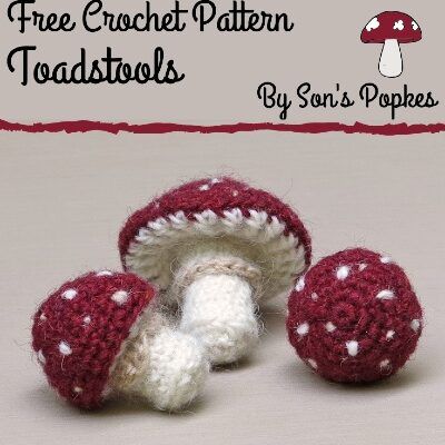 Free Crochet Patterns | Pattern Red Mushrooms with White Dots • Free Crochet Patterns Crochet Mushroom, Crochet Plant, Crochet Food, Crochet Fall, Crochet Animal Patterns, Crochet Flower Patterns, Toy Kitchen, Diy Crochet Projects, Play Food