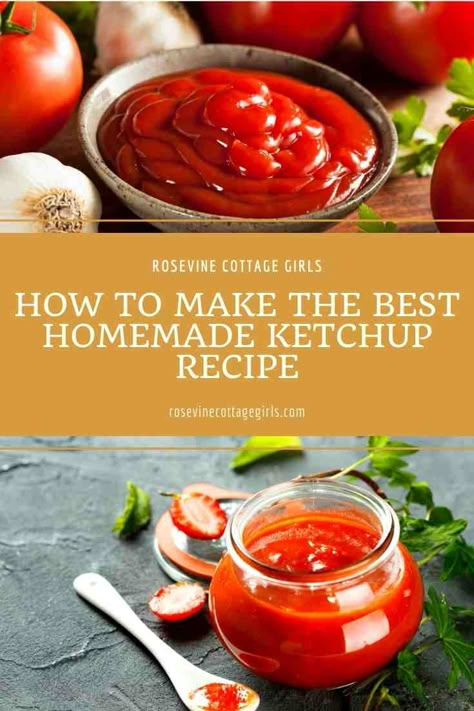 Ketchup Recipe For Canning, Heinz Ketchup Recipe, Diy Ketchup, Homemade Ketchup Recipes, Ketchup Recipe, Homemade Ketchup, Heinz Ketchup, Homemade Pantry, Half Moons