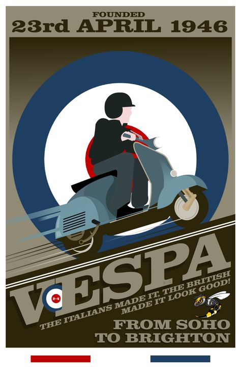 Scooter Poster Design, Vespa Vector Design, Scooter Poster, Vespa Poster, Vespa Excel, Vintage Vespa Poster, Vespa Illustration, Vespa Art, Vespa Bike