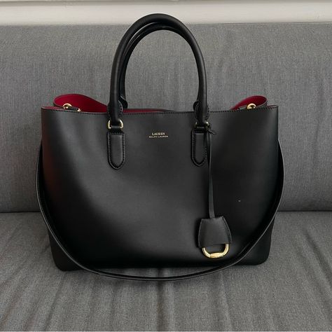 Ralph Lauren Black Tote bag Ralph Lauren Leather Bag, Lauren Ralph Lauren Bag, Ralph Lauren Tote Bag, Leather Side Bag, Ralph Lauren Bag, College Tote Bag, Ralph Lauren Tote, Ralph Lauren Handbags, Ralph Lauren Bags