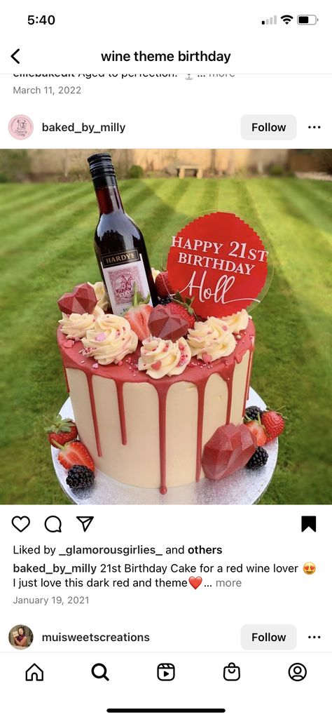 Wine Themed Cake, Wine Theme Cakes, Wine Cakes, Wine Cake, 21st Birthday Cake, Happy 21st Birthday, Theme Cake, Wine Theme, Birthday Party Cake