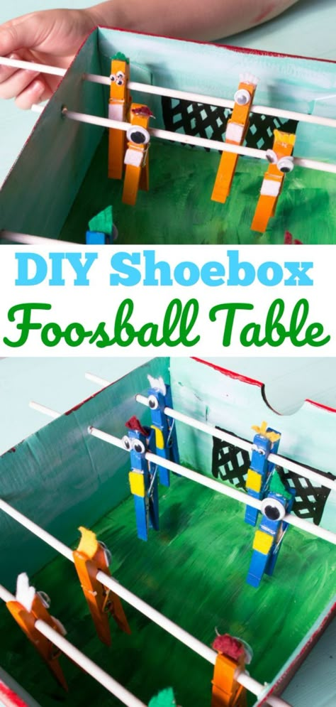 Diy Foosball, Foosball Table Diy, School Age Crafts, School Age Activities, Summer Camp Activities, Diy Summer Crafts, Monster Crafts, Summer Camp Crafts, Foosball Table