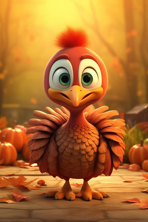 Cute Thanksgiving Turkey 3D Illustration Free Photo Cute Turkey Wallpaper, Happy Thanksgiving Images Cute, Turkey Collage, Turkey Animal, Turkey Wallpaper, Fall Scavenger Hunt, Fall Animals, Happy Thanksgiving Pictures, Cartoon Turkey