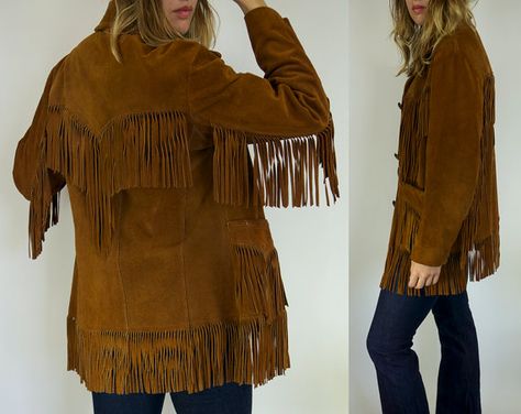 Vtg 70s Ms Pioneer Suede Fringe Leather Jacket by WINTERHIDE