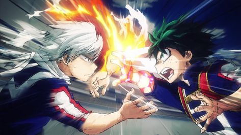 Deku Vs Todoroki, My Hero Academia Bakugou, Anime Show, Academia Wallpaper, Todoroki Shouto, Gurren Lagann, Hero Wallpaper, 5 Anime, All Might