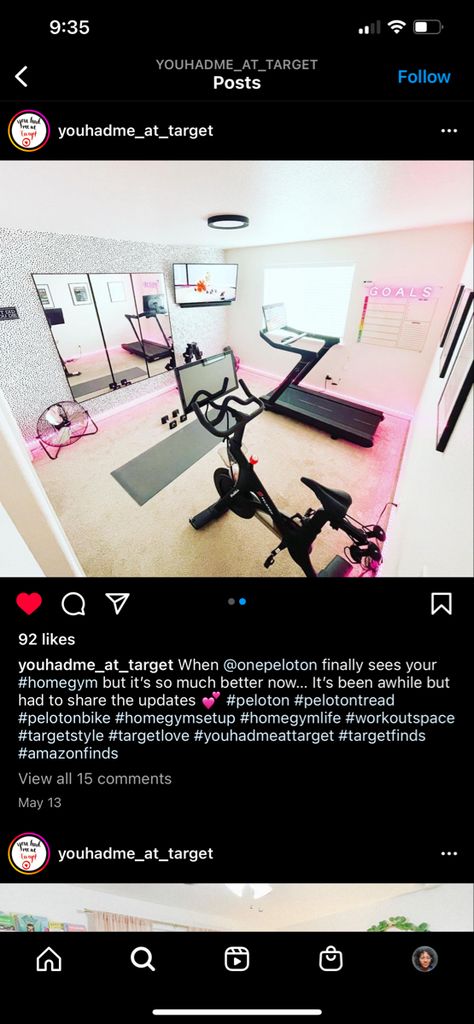 Small Workout Room Ideas Bedrooms, Small Workout Room Decor, Workout Craft Room, Workout Room Layout, Simple Workout Room, Girly Home Gym Ideas, Girly Workout Room, Small Excersise Room Home, Peloton Room Ideas Office