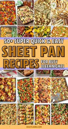 If you need a super quick and easy weeknight meal for the family, these sheet pan recipes will have dinner on the table in less than an hour! #sheetpandinner #sheetpanmeal #sheetpanrecipe #quickdinner #easydinner #dinnerrecipe Sheet Pan Meals Chicken, Sheet Pan Dinners Chicken, Easy Sheet Pan Dinners, Sheet Pan Suppers, Sheet Pan Dinners Recipes, Recipe Sheets, Healthy Turkey, Fast Dinners, Pan Recipes