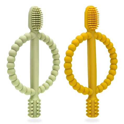 Amazon.com : Baby Teething Toys with Easy-Hold Handle, Silicone Infant Toothbrush, Textured On Both Sides Helps Massage, Soothe Sore Gums, Teething Toys for Babies 0-6 Months, 6-12 Months : Baby Pacifier Clip Boy, Teething Toys For Babies, Boy Pacifier, Baby Toothbrush, Soother Clips, Toys For Babies, Baby Teething Toys, Baby Teething, Baby Teethers