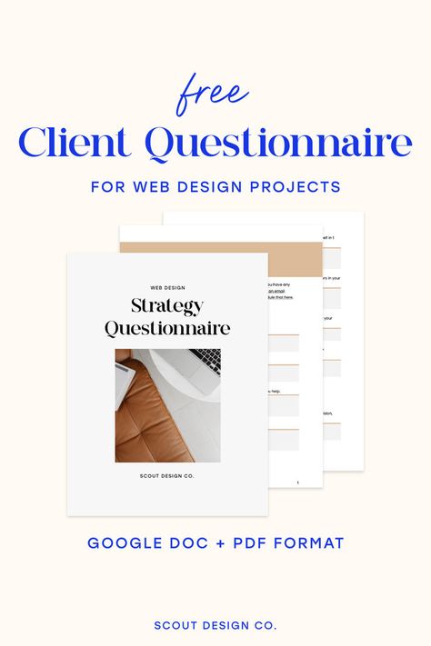 Free download to use with your own web design clients for onboarding and website strategy. Google Doc and PDF format. Client Questionnaire, Web Design Projects, Free Guide, The Basics, Design Projects, Website Design, Web Design, To Start, Design