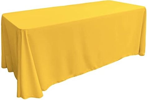 LA Linen Polyester Poplin Rectangular Tablecloth, 90" x 132", Dark Yellow Cleaning Chemicals, Banquet Tables, Dark Yellow, Changing Wall Color, Round Tablecloth, Wall Color, Linen Tablecloth, Table Covers, Crafts To Sell