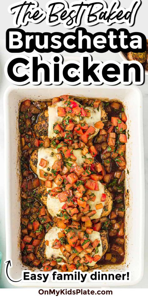 Bruchetta Chicken Baked, Bruchetta Chicken Recipes, Saturday Meals, Baked Bruschetta, Bruschetta Chicken Bake, Dinner Ides, Chicken Bruschetta Bake, Baked Chicken Cutlets, Chicken Bruschetta