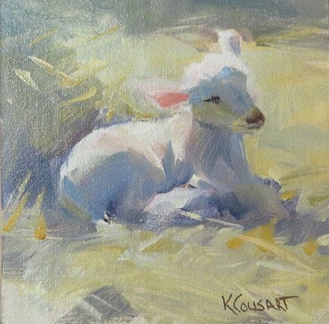 Lamb in Light Farm Animal Paintings, Sheep Paintings, Sheep Art, Spring Art, Animals Artwork, Pink Tulips, Style And Grace, Watercolor Animals, 귀여운 동물