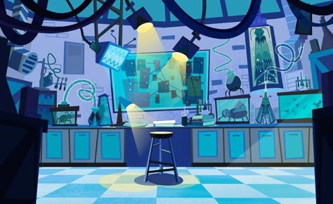 Brandon Gully on Instagram: “New background art for a project! What mysteries lie in this lab? More to come ! #backgroundpainting #backgroundart #layout #conceptart…” Laboratory Cartoon Background, Anime Lab Background, Lab Concept Art, Lab Background, Laboratory Background, Lab Illustration, Spider Fly, Lab Art, Game Background Art