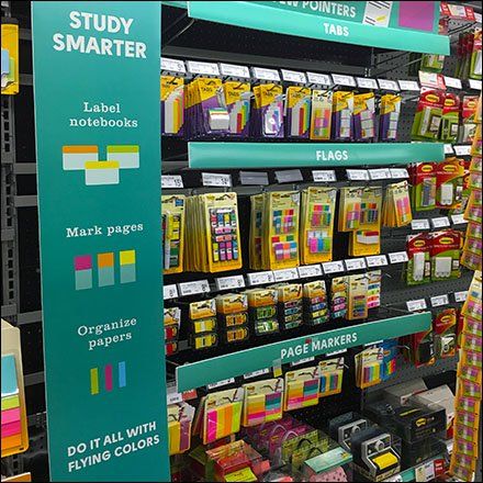 Color-Coded Post-It Note Category Management Category Management Retail, Shelf Dressing, Category Management, Store Shelves Design, Retail Marketing, Pos Display, Shelving Design, Post It Note, Paper Organization