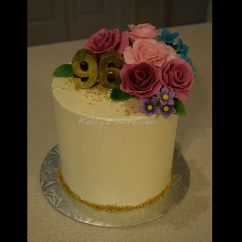 96th Birthday Cake by Kelly Stevens Cake Stuff, Cakes For Women, Special Cake, My Grandmother, Cake Cake, Daily Inspiration, The Details, 6 Months, Cake Decorating