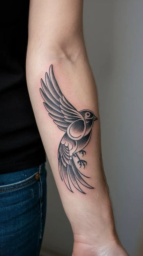 11 Side of Forearm Tattoo Ideas for Women 6 Bird Tattoo On Forearm, Side Of Forearm Tattoo, Bird Tattoo Design, Forearm Tattoo Ideas, Bird Silhouettes, Small Bird Tattoo, Pretty Hand Tattoos, Forearm Tattoo Design, Silhouette Tattoos