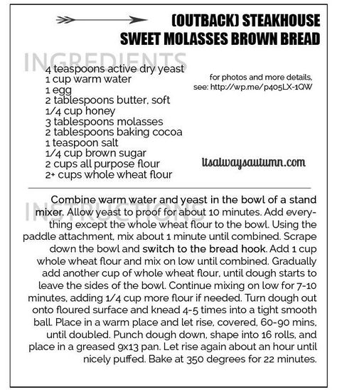 Outback Pumpernickel Bread Recipe, Outback Steakhouse Bread Machine Recipe, Outback Steakhouse Bread Recipe, Outback Brown Bread Recipe, Outback Bread Recipe For Bread Machine, Copycat Outback Bread, Pizza Doigh, Outback Bread Recipe, Steakhouse Bread Recipe