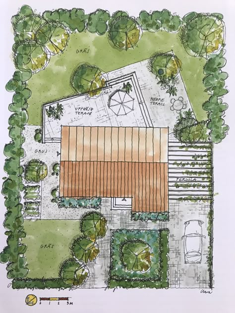 U Shape Garden Layout, Axon Landscape Architecture, House Landscape Plan, Garden Plan Drawing, Garden Architecture Plan, Garden Design Sketch, Garden Design Drawing, Garden Architecture Design, Landscape Design Plan