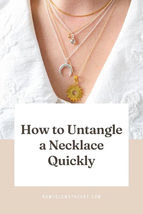 How to Untangle a Necklace – Oh My Clumsy Heart Jewelry Questions, Wear Necklaces, Enamel Necklaces, Style Advice, Jewelry Essentials, Minimal Jewelry, Colorful Jewelry, Charm Rings, A Necklace