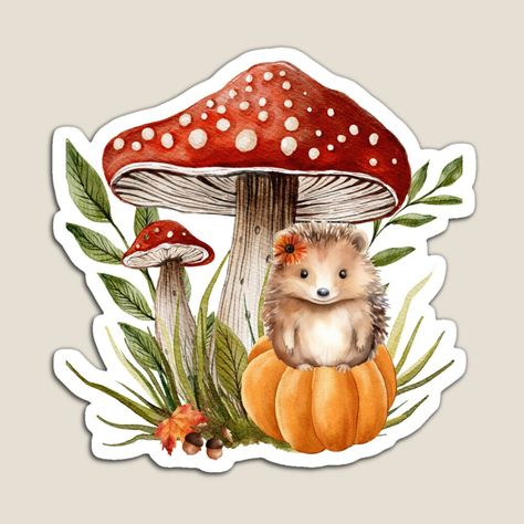 Get my art printed on awesome products. Support me at Redbubble #RBandME: https://www.redbubble.com/i/magnet/Hedgehog-on-a-pumpkin-under-a-mushroom-by-JDreaming/164074886.TBCTK?asc=u Hedgehog Pumpkin, Stickers Simple, Belly Paint, Paint Inspiration, Belly Painting, Simple Stories, A Pumpkin, My Art, Awesome Products