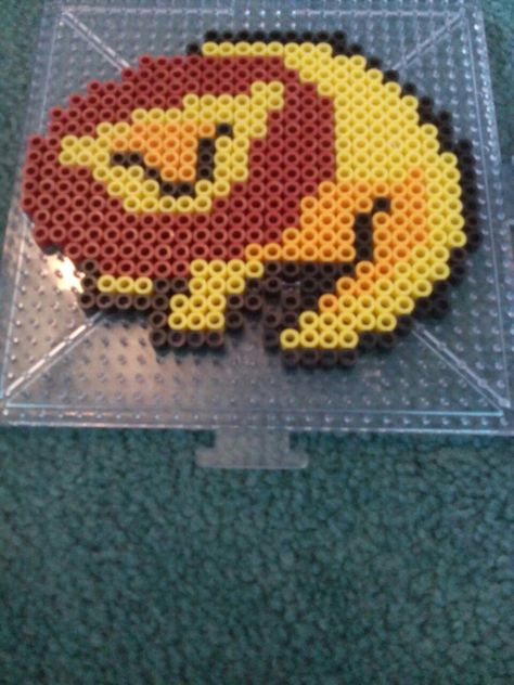 Lion King Perler Beads Pattern, Lion Perler Beads, Lion King Pixel Art, Lion King Perler Beads, Hama Beads Disney, Hama Disney, Easy Perler Bead Patterns, Perler Creations, Melty Bead Patterns