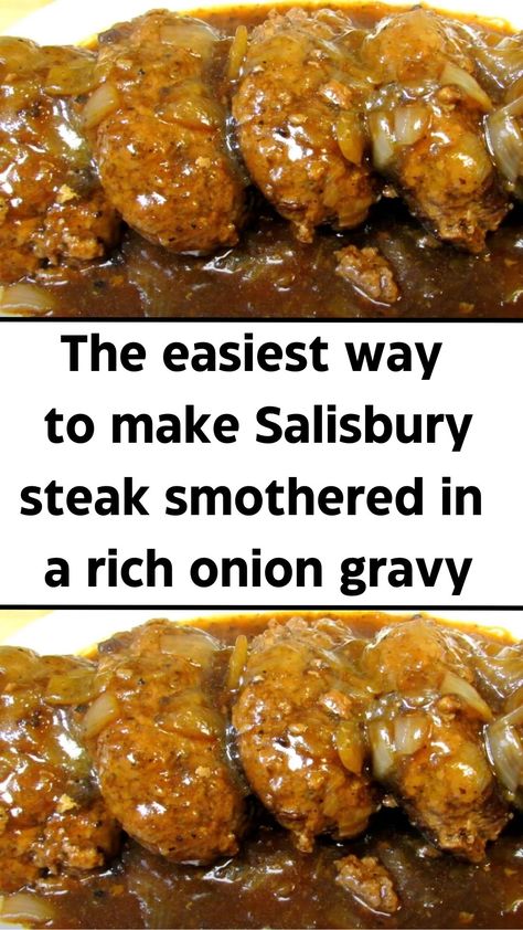 Salisbury Steak Recipe Oven, Salisbury Steak Gravy, Turkey Salisbury Steak, Best Salisbury Steak Recipe, Recipes Using Hamburger, Salisbury Steak Crockpot, Hamburger Steak Recipes, Homemade Salisbury Steak, Salisbury Steak Recipe