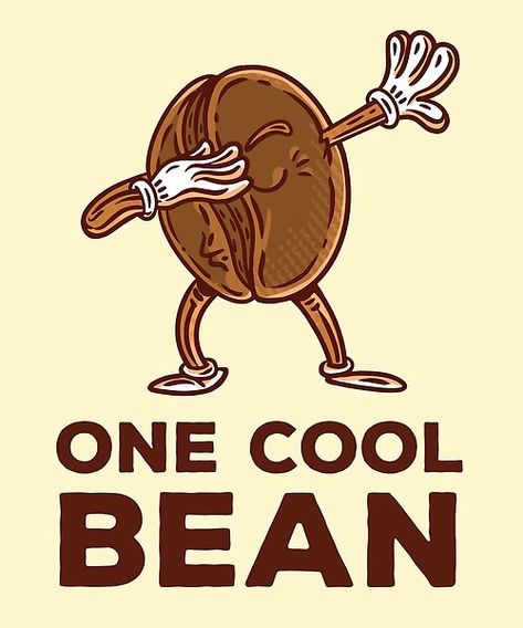 Coffee Bean Cartoon, Coffee Bean Design, Cool Bean, Cafe Logos, Cup Of Espresso, Coffee Fonts, Coffee Poster Design, Coffee Jokes, Coffee Puns