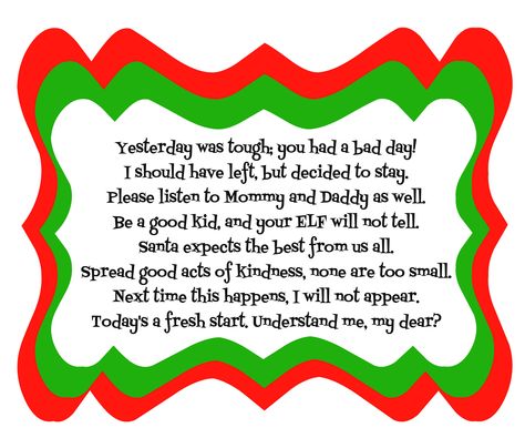 Elf on the Shelf Bad Day Poem with Printable - DIY Inspired Elf Warning Letter, Elf On The Shelf Warning, Elf Warning, Elf On Shelf Letter, To Do App, Elf Notes, Bad Elf, Elf Shelf, Shelf Elf