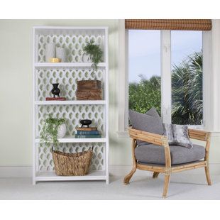 Bookcase White, Rattan Wood, Tommy Bahama Home, White Bookcase, Etagere Bookcase, Colorful Furniture, Casablanca, White Wood, Shelving Unit