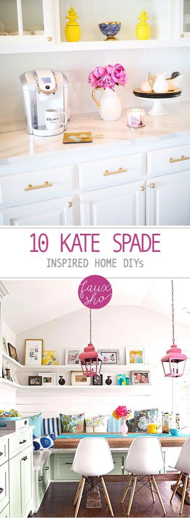 10 Kate Spade Inspired Home DIYs| Kate Spade Home Decor, DIY Home Decor, Kate Spade DIYs, Home Decor Projects, DIY Home, DIY Home Decor #KateSpade #HomeDecor #DIY Kate Spade Bedroom, Kate Spade Decor, Kate Spade Home, Trendy Home Office, Office Furniture Layout, Kate Spade Inspired, Upcycled Home Decor, Décor Boho, Home Decor Diy