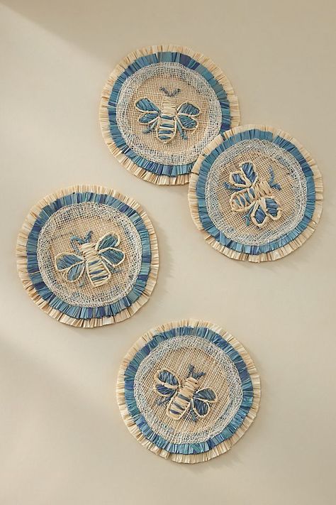 Bee Coasters, Anthropologie Gifts, Joanna Buchanan, Hosting Essentials, Bee Design, Bar Tools, Coasters Set, Bedding Shop, Phuket